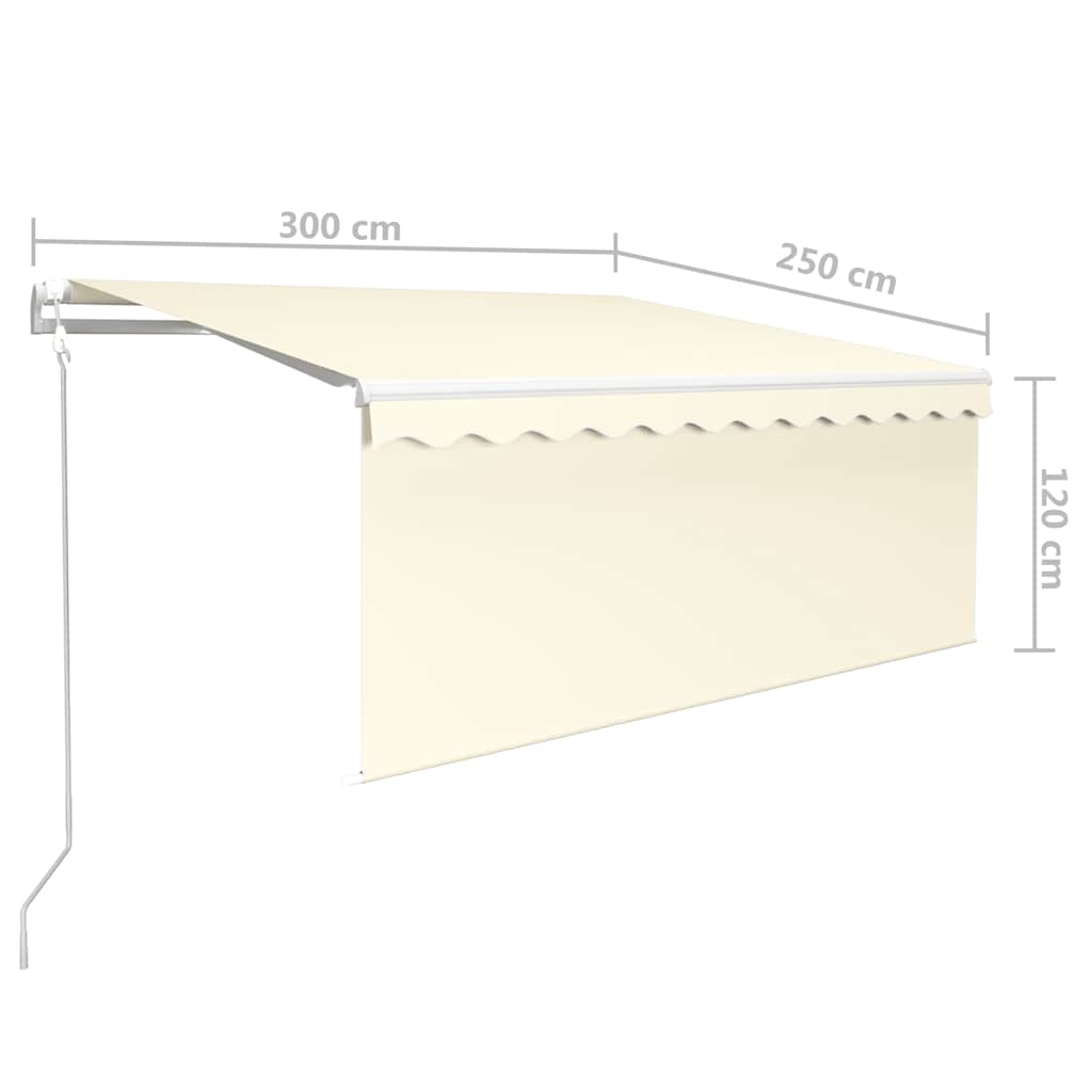 Tenda Automatica con Parasole LED e Sensore Vento 3x2,5m Crema