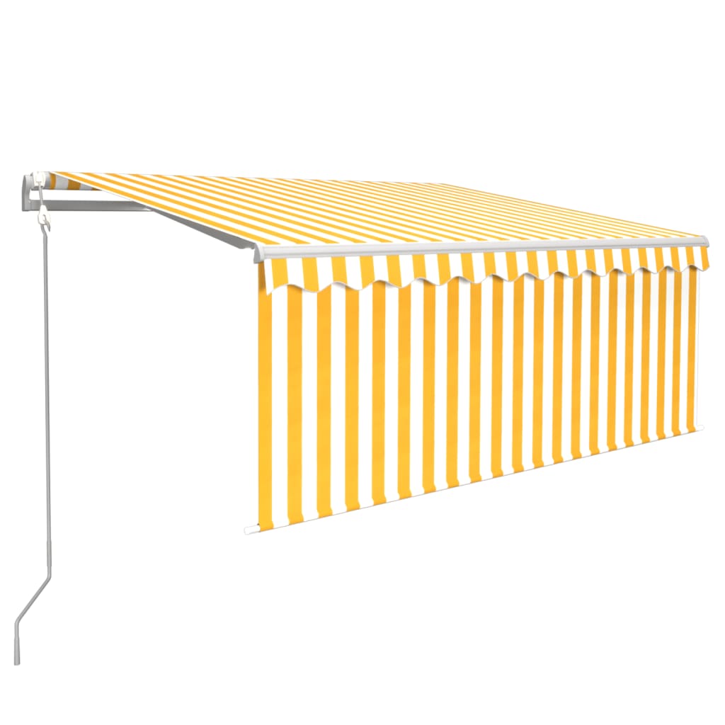 Tenda Automatica con LED Sensore Vento 3x2,5 m Giallo Bianco