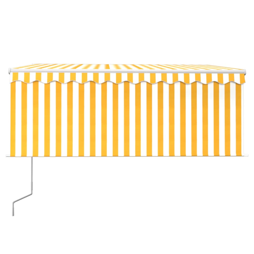 Tenda Automatica con LED Sensore Vento 3x2,5 m Giallo Bianco