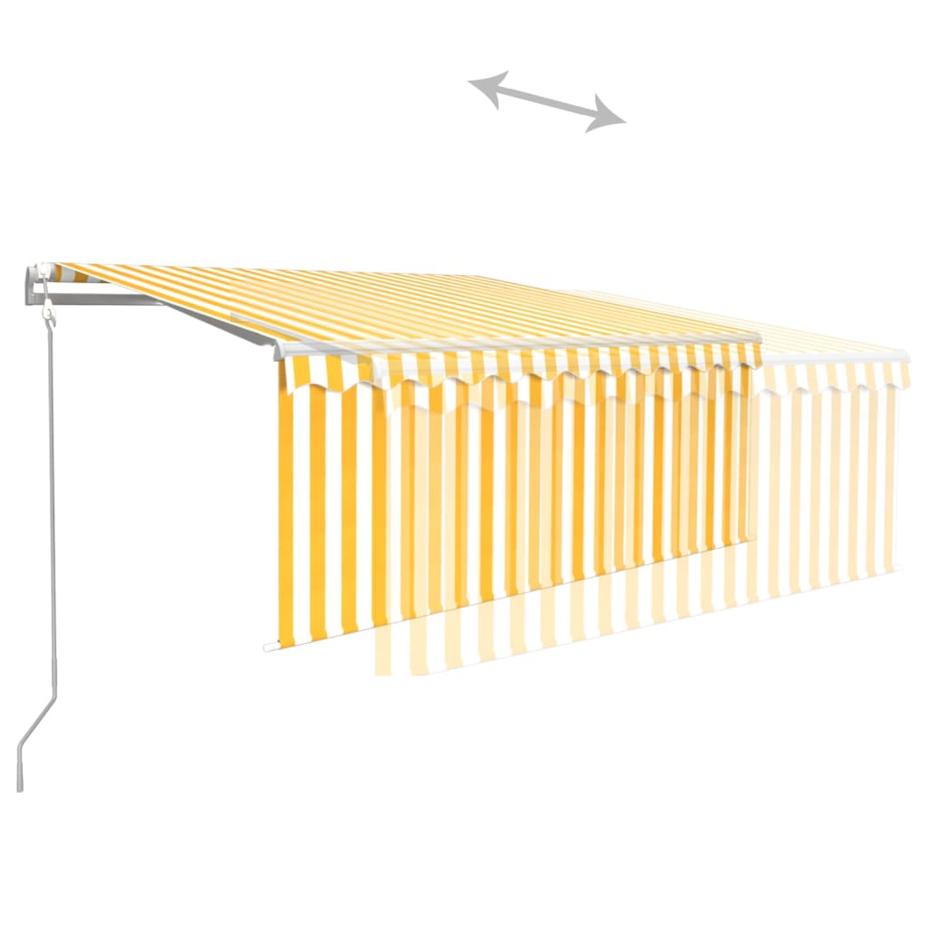 Tenda Automatica con LED Sensore Vento 3x2,5 m Giallo Bianco