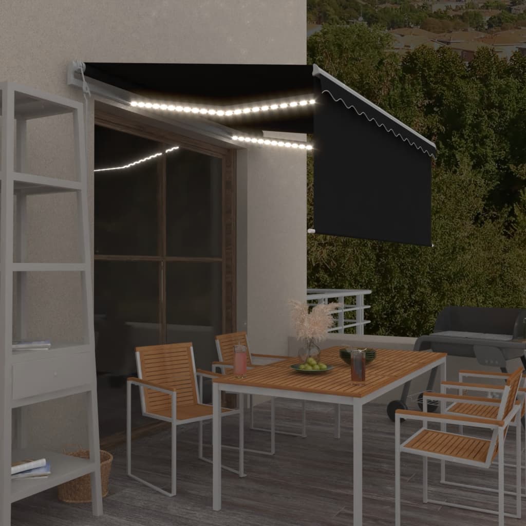 Tenda Automatica Parasole LED Sensore Vento 3x2,5m Antracite