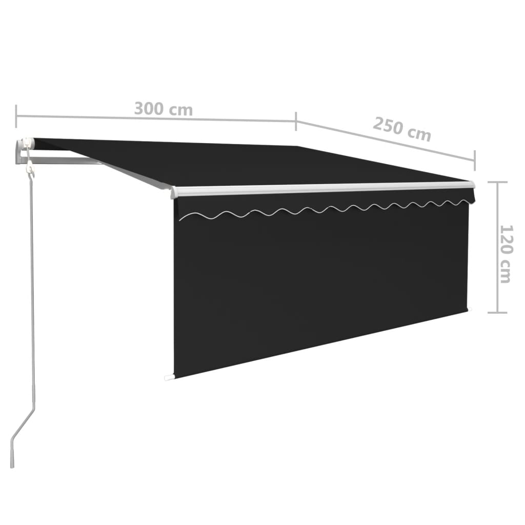 Tenda Automatica Parasole LED Sensore Vento 3x2,5m Antracite