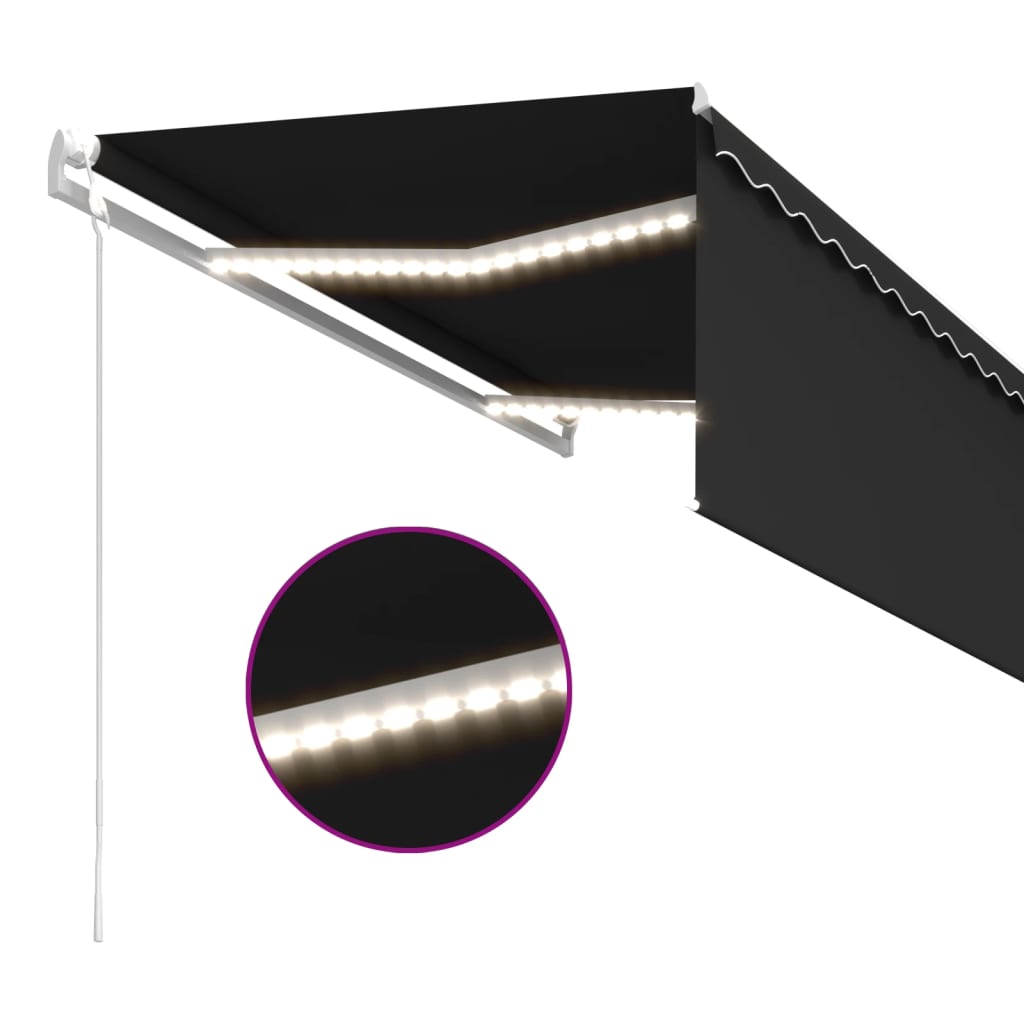Tenda Automatica Parasole LED Sensore Vento 3x2,5m Antracite