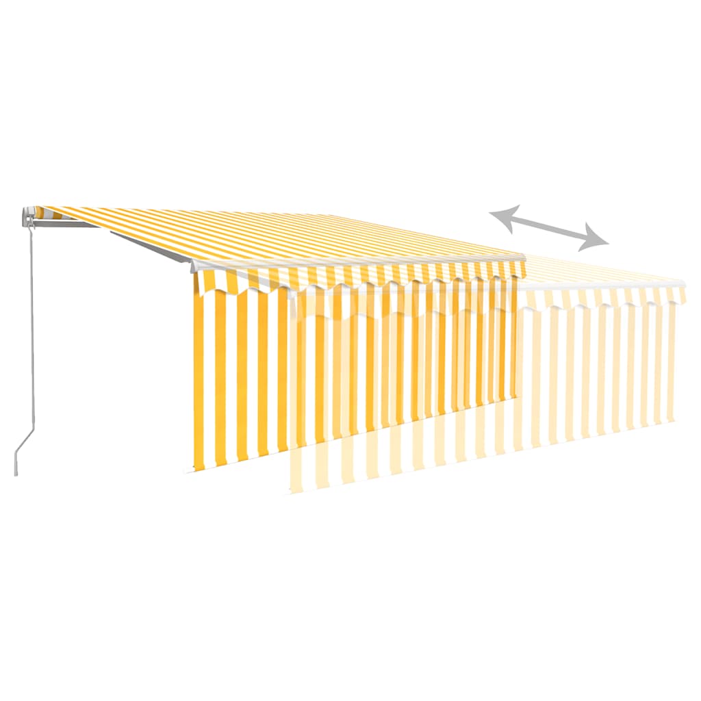 Tenda retrattile Giallo e Bianco 3,5 x 2,5 m Poliestere