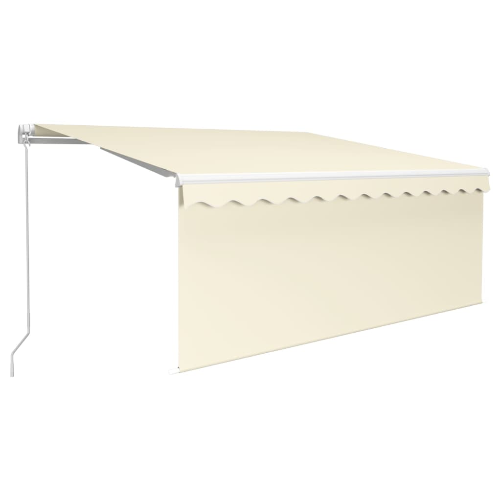 Tenda da Sole Retrattile Manuale con LED 3,5x2,5 m Crema