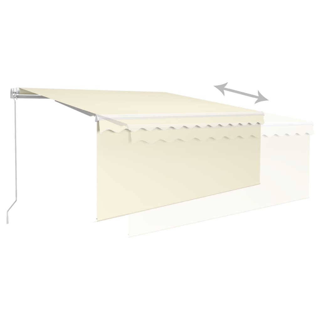 Tenda da Sole Retrattile Manuale con LED 3,5x2,5 m Crema