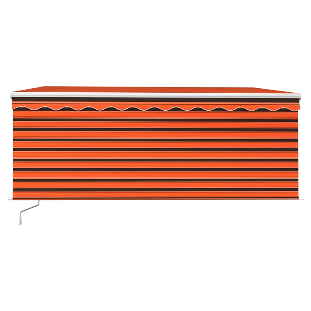 Tenda da Sole Retrattile Manuale LED 3,5x2,5m Arancione Marrone