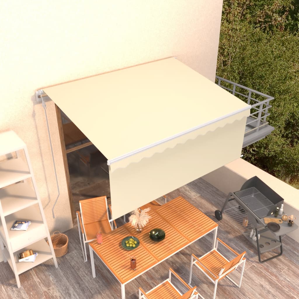 Tenda Sole Retrattile Automatica con Parasole 3,5x2,5 m Crema