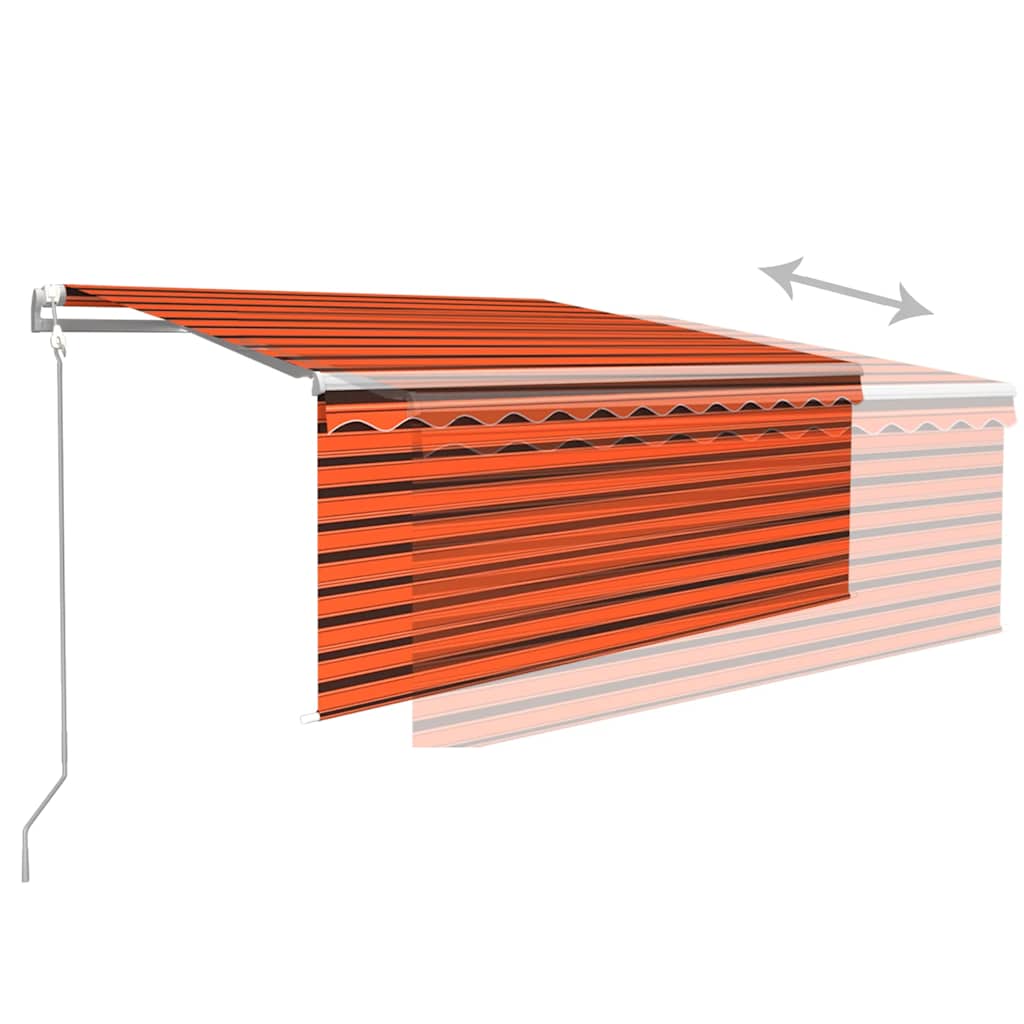 Tenda Retrattile Automatica Parasole 3,5x2,5m Arancio e Marrone
