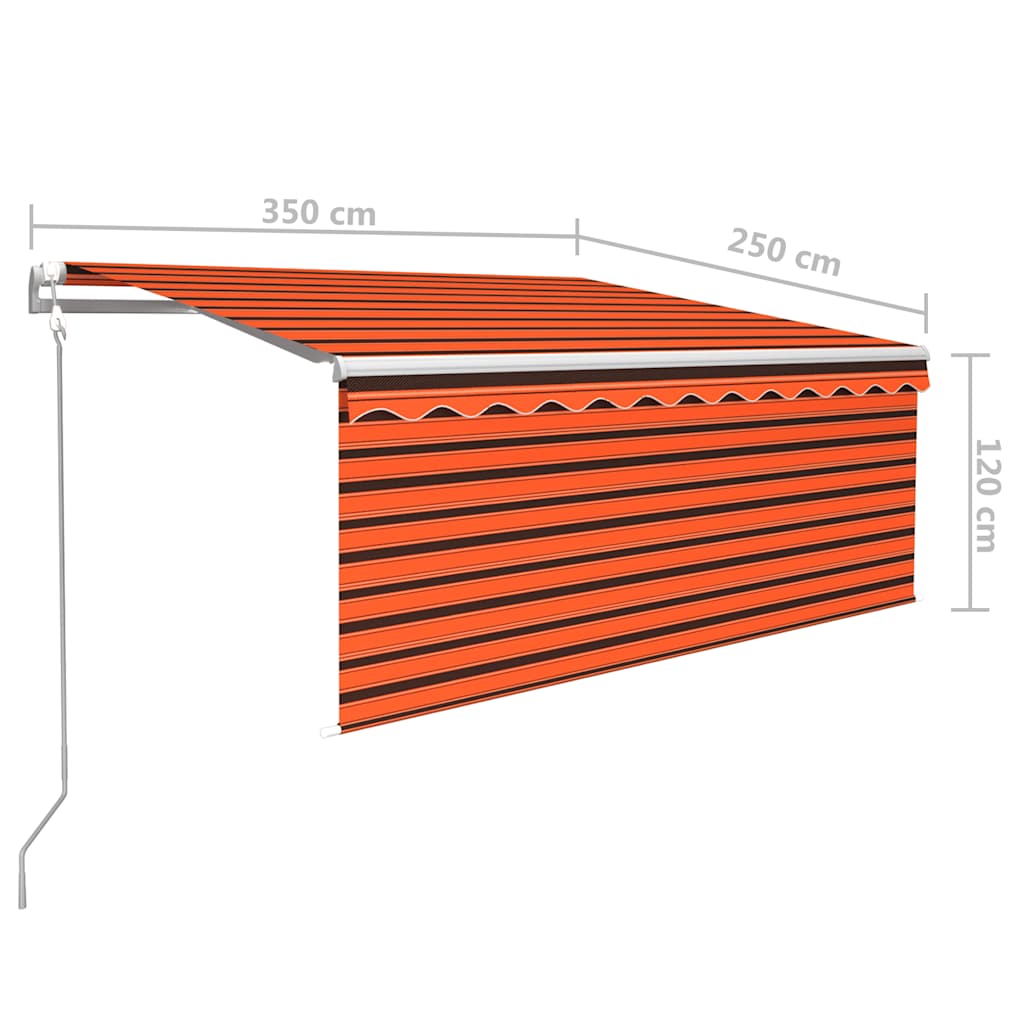 Tenda Retrattile Automatica Parasole 3,5x2,5m Arancio e Marrone