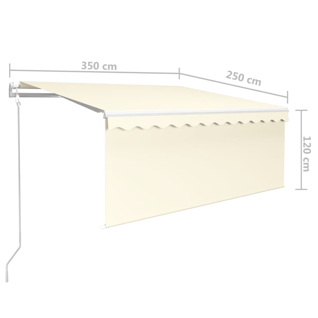 Tenda Automatica Parasole LED Sensore Vento 3,5x2,5cm Crema