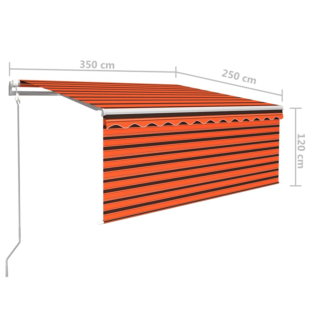 Tenda Automatica con Sensore Vento 3,5x2,5m Arancione e Marrone
