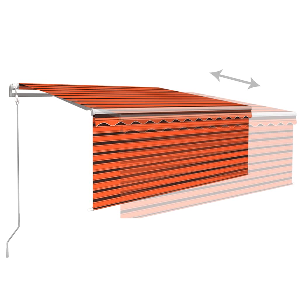 Tenda Automatica con Sensore Vento 3,5x2,5m Arancione e Marrone