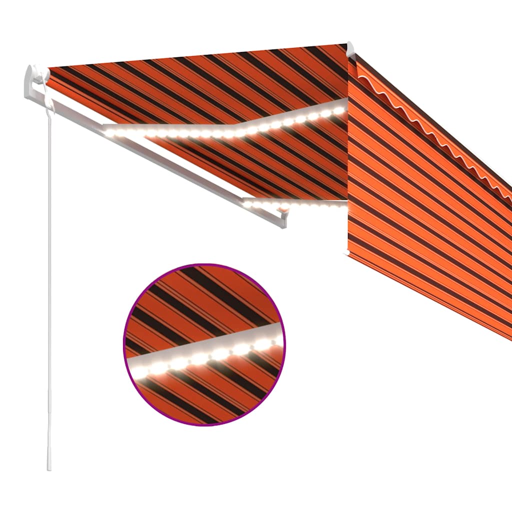 Tenda Automatica con Sensore Vento 3,5x2,5m Arancione e Marrone