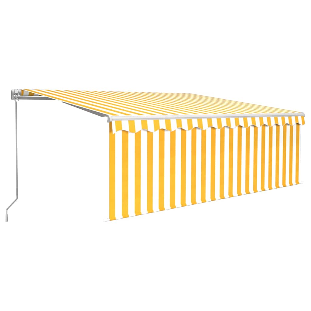 Tenda Sole Retrattile Manuale con Parasole 4x3m Gialla Bianca