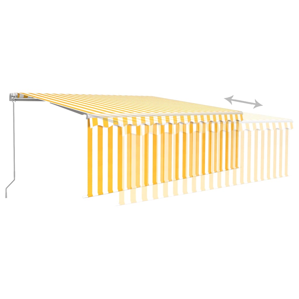 Tenda Sole Retrattile Manuale con Parasole 4x3m Gialla Bianca