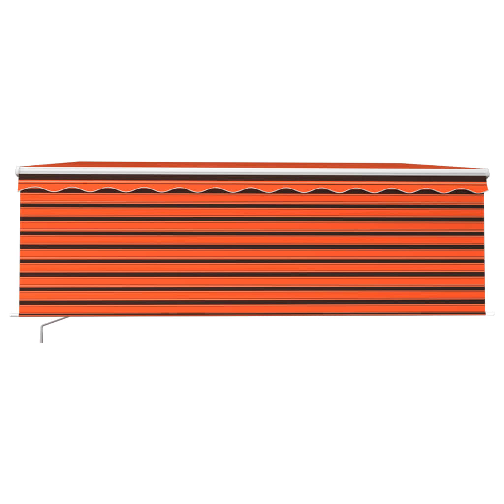 Tenda retrattile Arancione e Marrone 4 × 3 m Poliestere