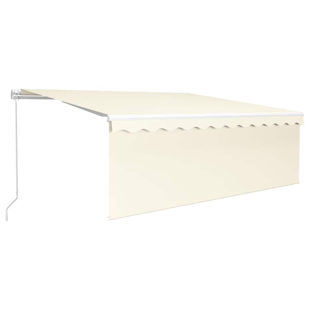 Tenda da Sole Retrattile Manuale con LED 4x3 m Crema