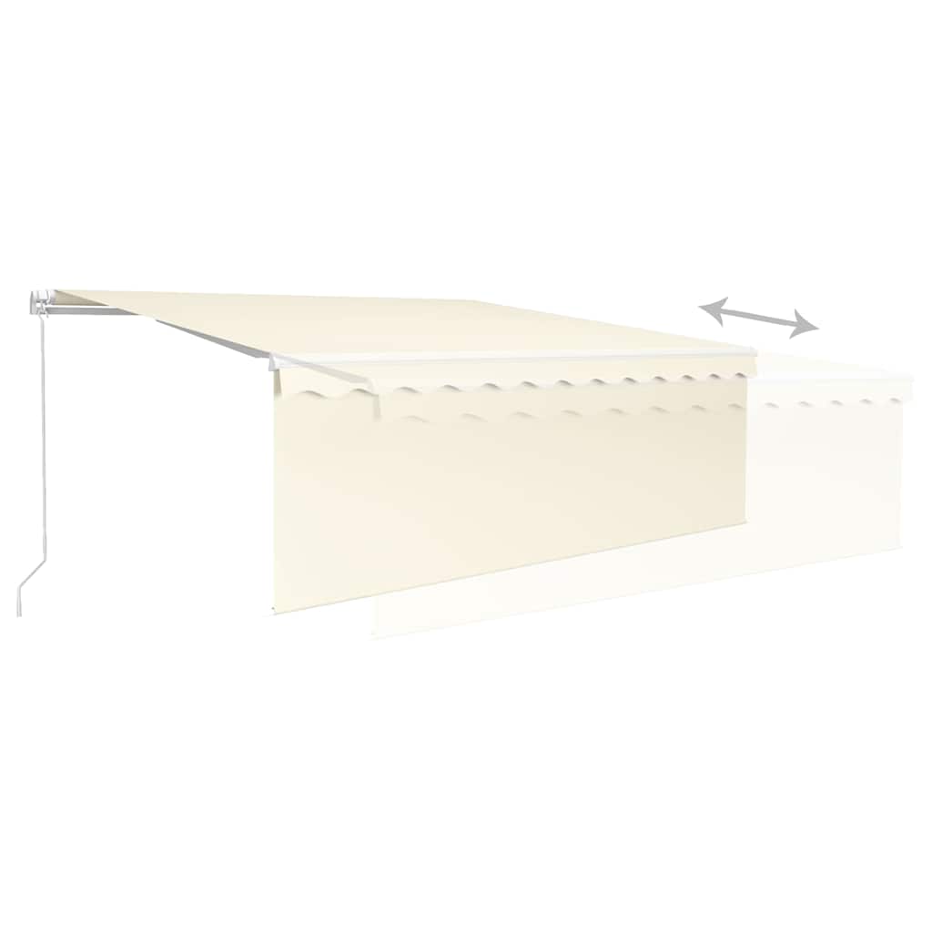 Tenda da Sole Retrattile Manuale con LED 4x3 m Crema