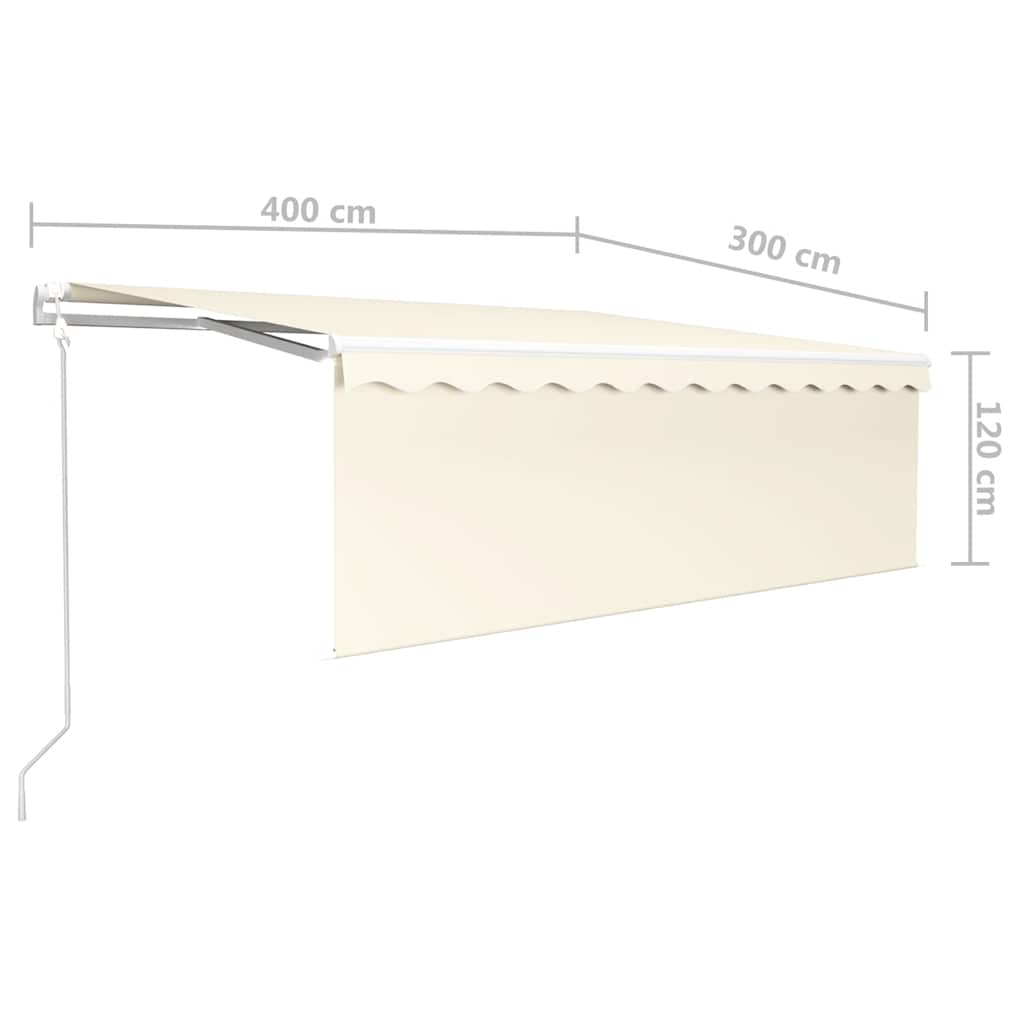Tenda da Sole Retrattile Automatica con Parasole 4x3 m Crema
