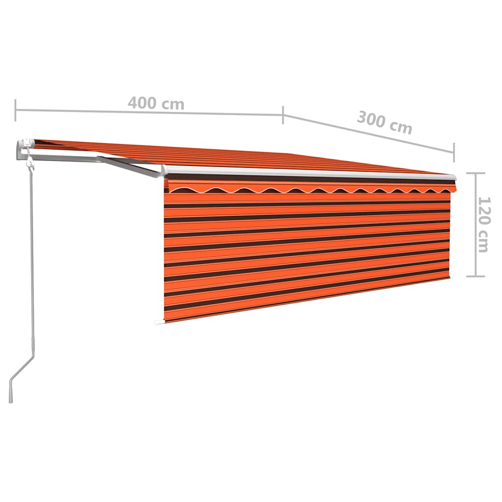 Tenda Retrattile Automatica con Parasole 4x3 m Arancio Marrone