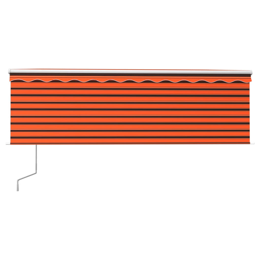 Tenda Automatica LED Sensore Vento 4x3 m Arancione Marrone