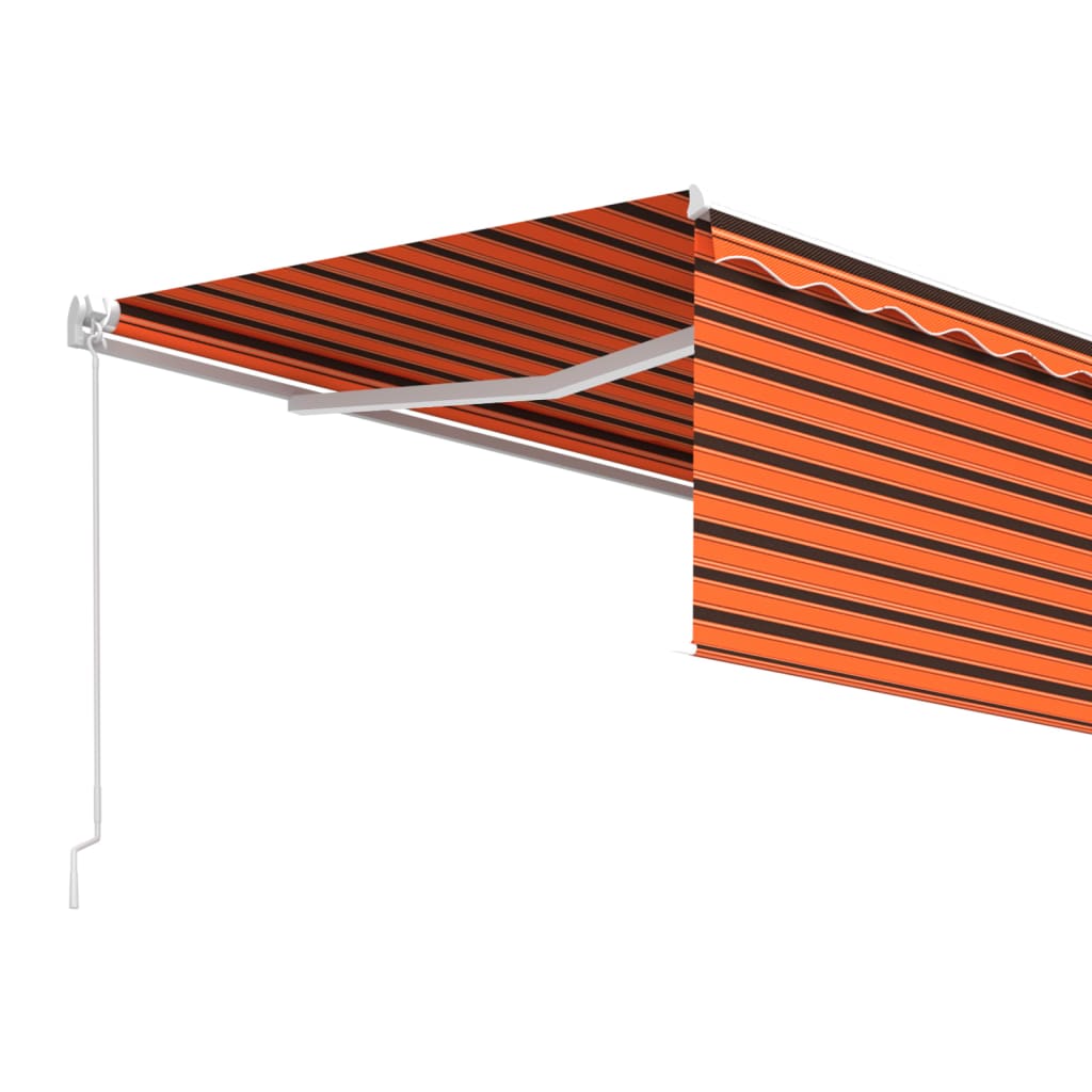 Tenda retrattile Arancione e Marrone 4,5 × 3 m Poliestere
