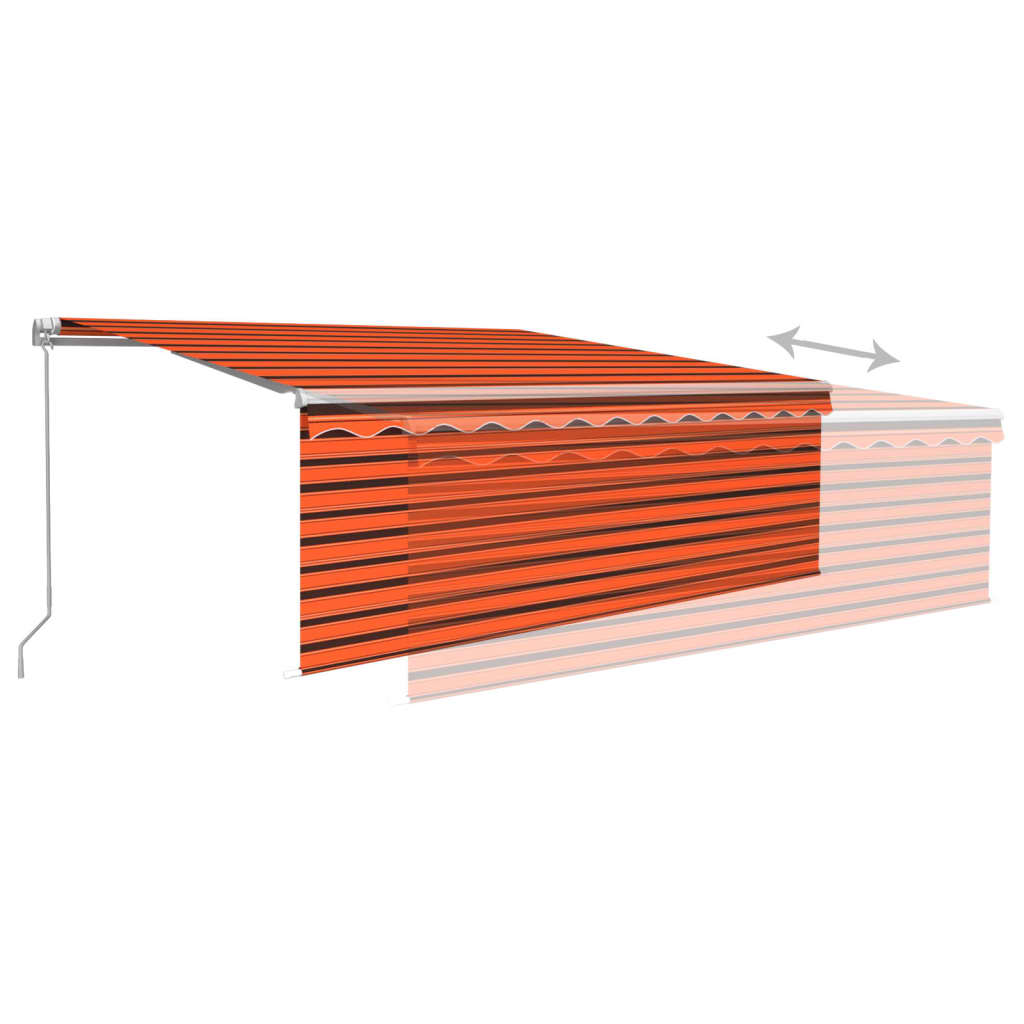Tenda retrattile Arancione e Marrone 4,5 × 3 m Poliestere