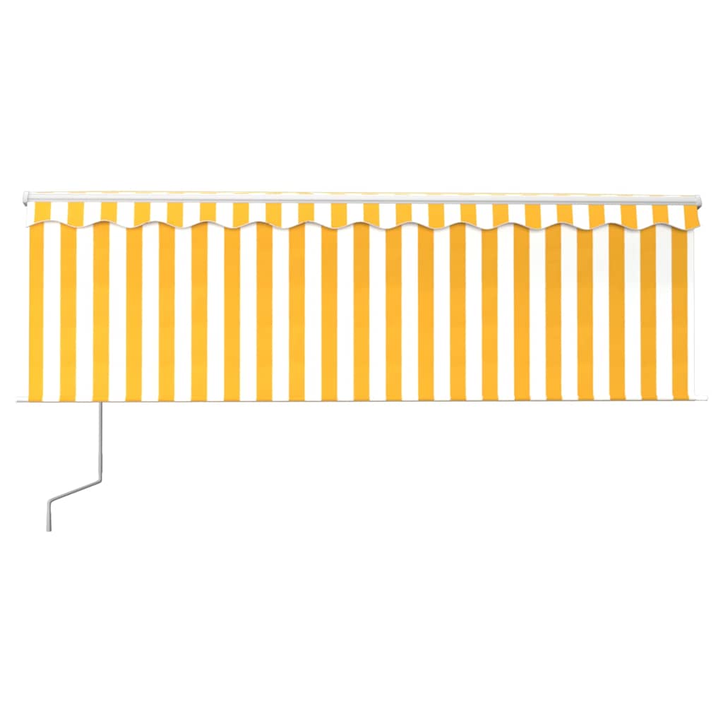 Tenda Retrattile Automatica con Parasole 4,5x3m Gialla Bianca