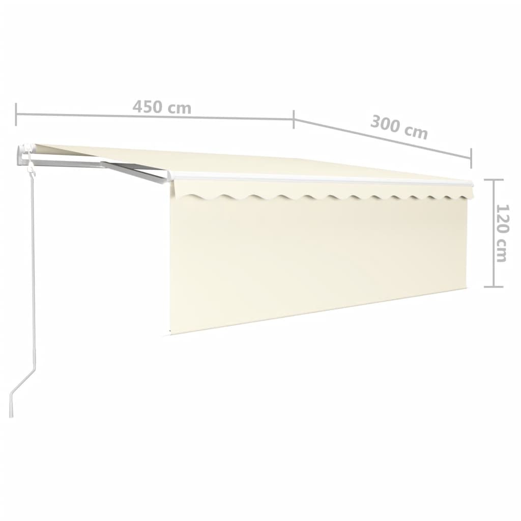 Tenda Automatica con Parasole Sensore Vento e LED 4,5x3 m Crema
