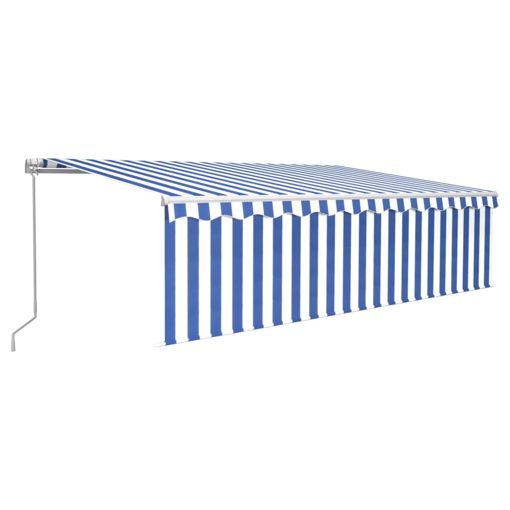 Tenda retrattile Blu e Bianco 5 x 3 m Poliestere