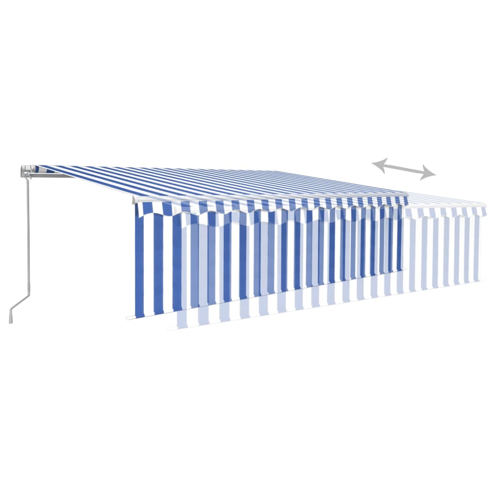Tenda retrattile Blu e Bianco 5 x 3 m Poliestere