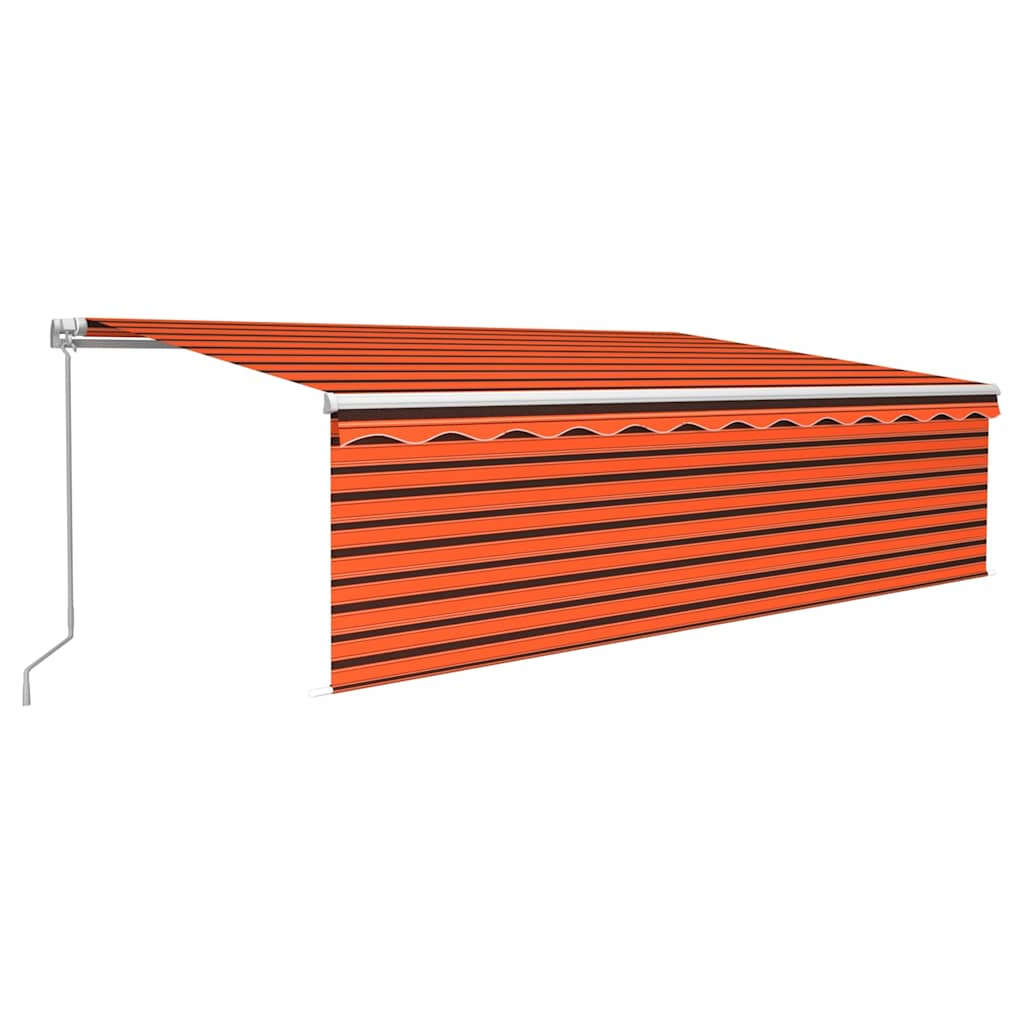 Tenda retrattile Arancione e Marrone 5 x 3 m Poliestere