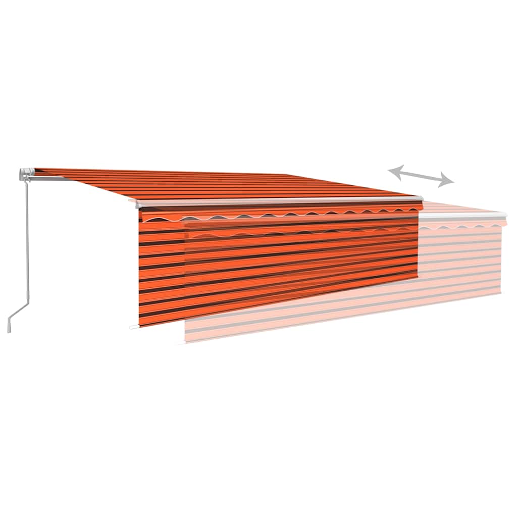 Tenda retrattile Arancione e Marrone 5 x 3 m Poliestere