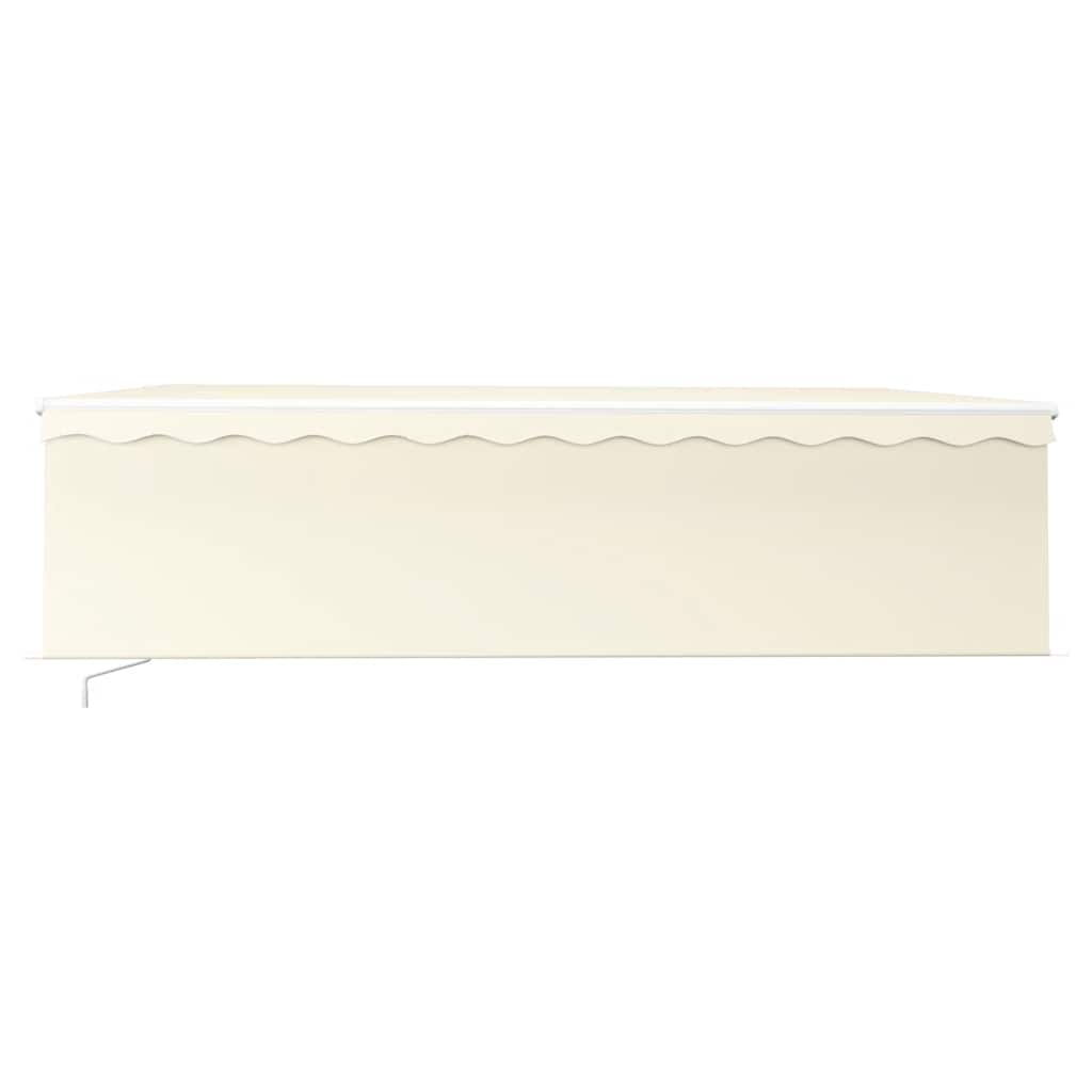 Tenda Sole Retrattile Manuale Parasole LED 5x3 m Crema