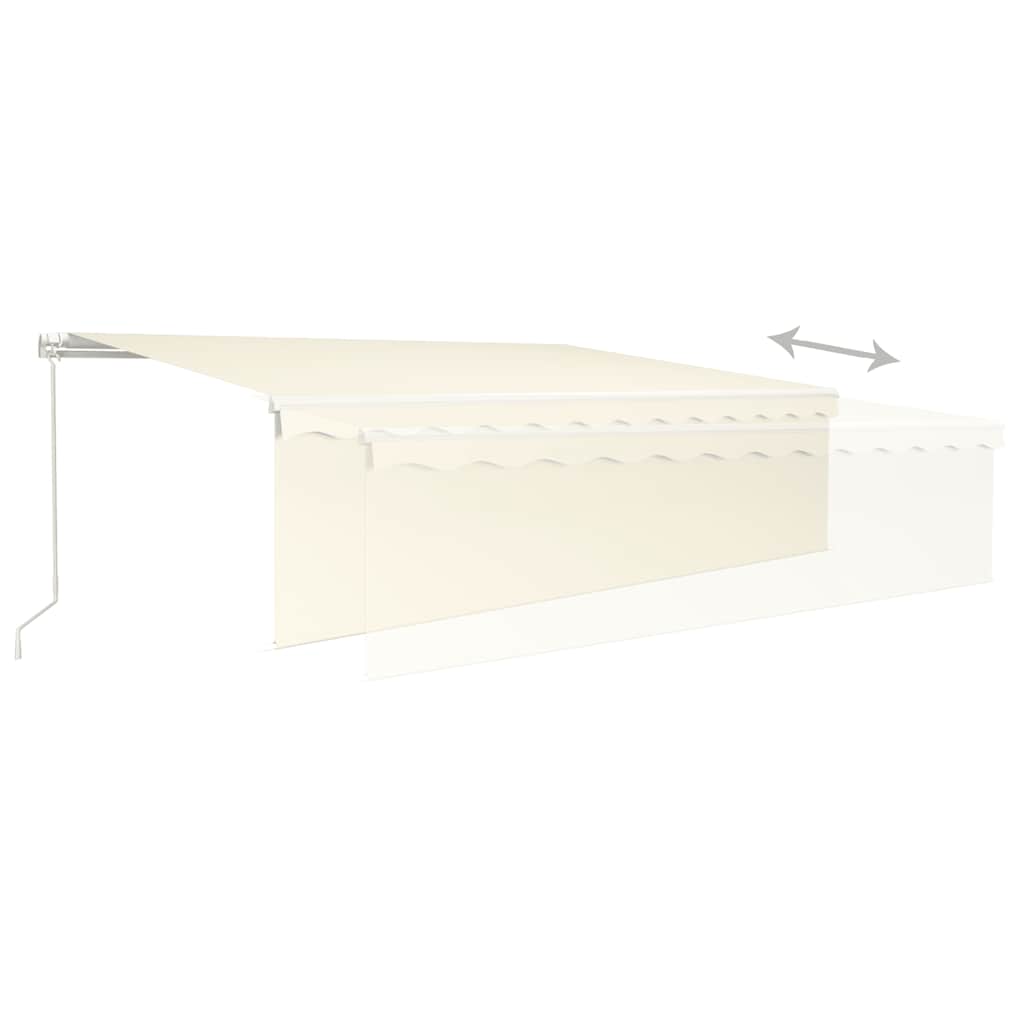 Tenda Sole Retrattile Manuale Parasole LED 5x3 m Crema