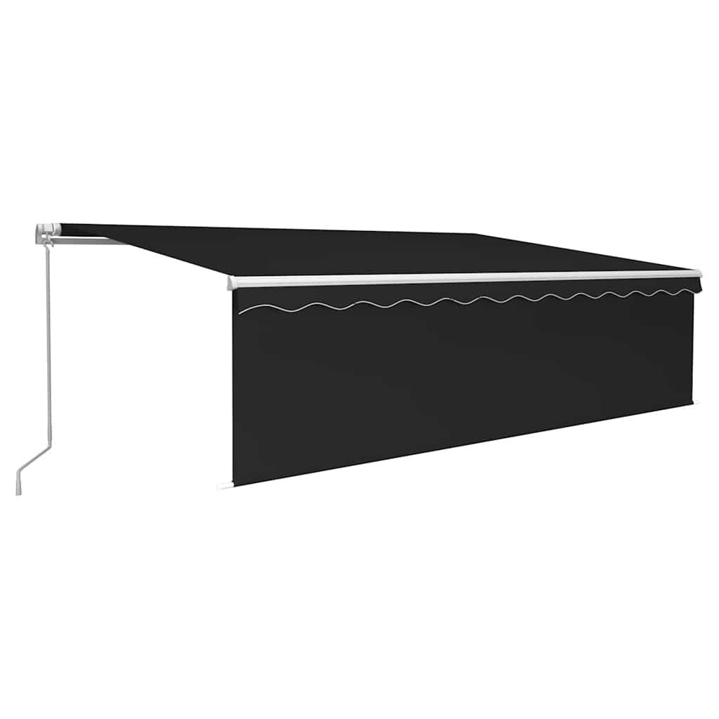 Tenda Sole Retrattile Manuale Parasole LED 5x3m Antracite