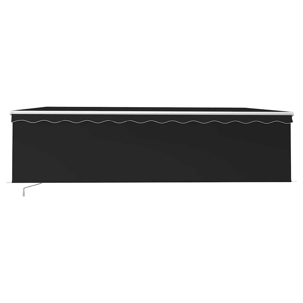 Tenda Sole Retrattile Manuale Parasole LED 5x3m Antracite