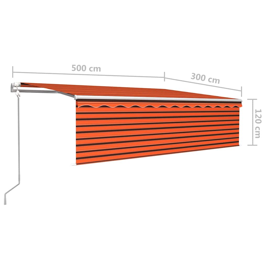 Tenda Sole Retrattile Automatica Parasole 5x3m Arancio Marrone