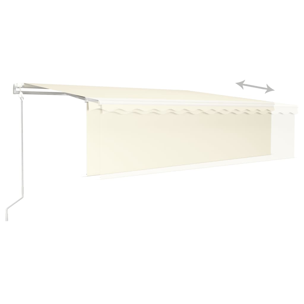 Tenda Automatica con Parasole Sensore Vento e LED 5x3 m Crema