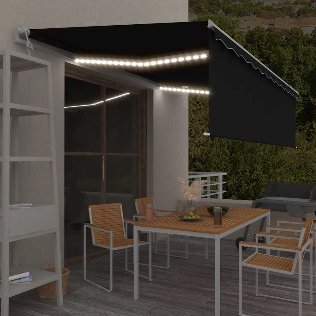 Tenda Automatica con Parasole Sensore Vento e LED 5x3 Antracite
