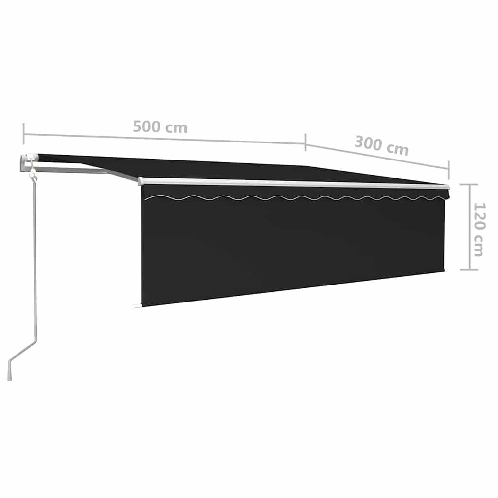 Tenda Automatica con Parasole Sensore Vento e LED 5x3 Antracite
