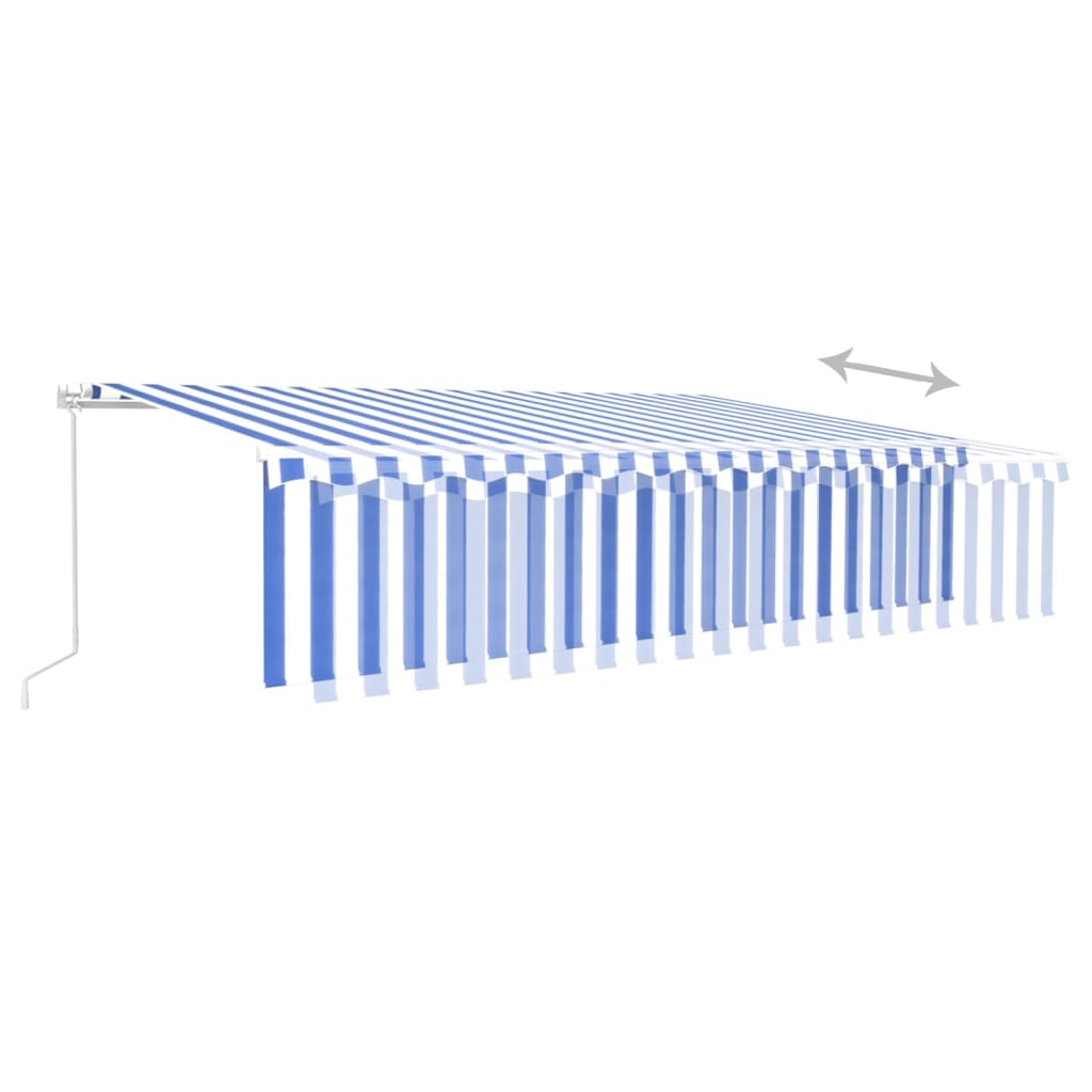Tenda retrattile Blu e Bianco 6 x 3 m Poliestere