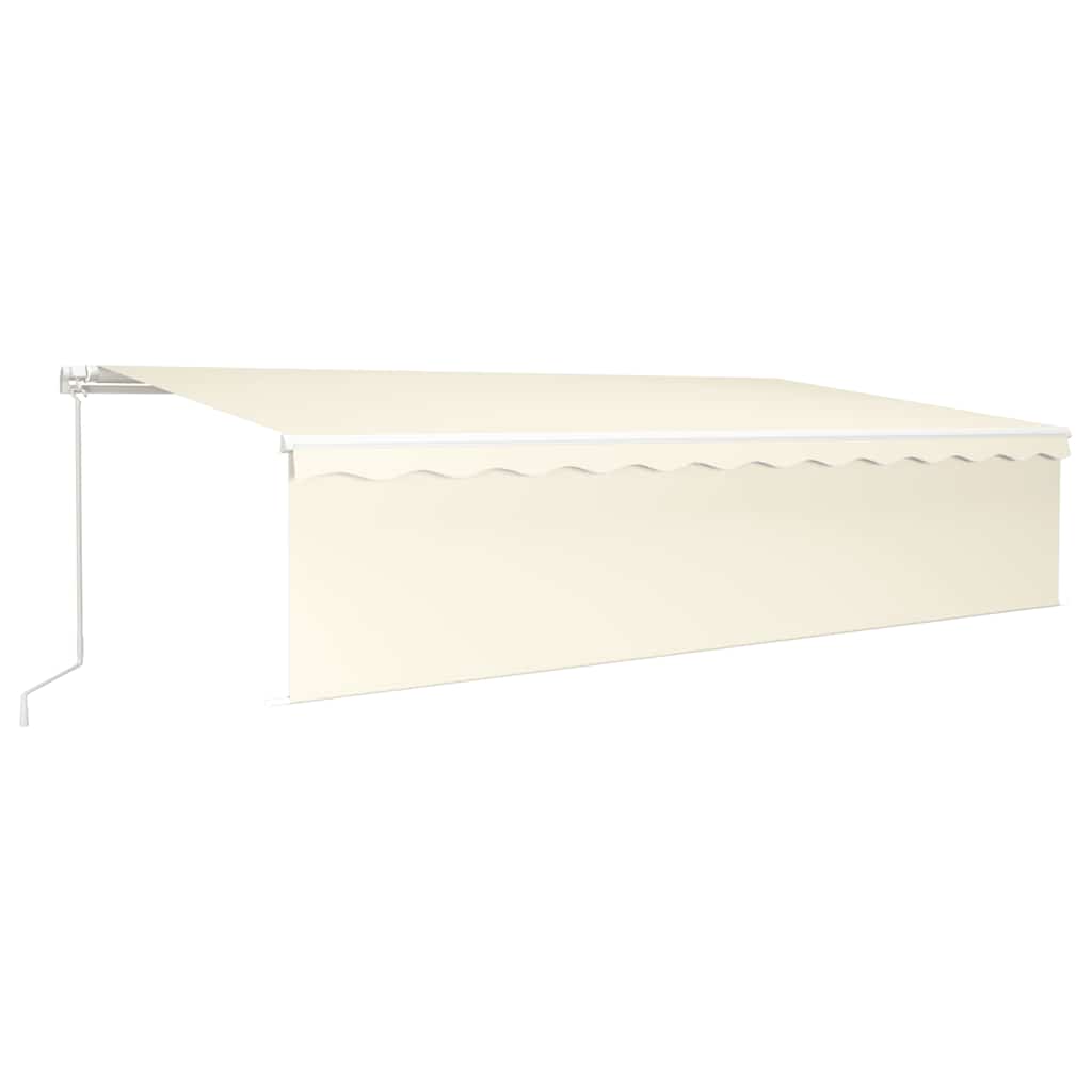 Tenda da Sole Retrattile Manuale con LED 6x3 m Crema
