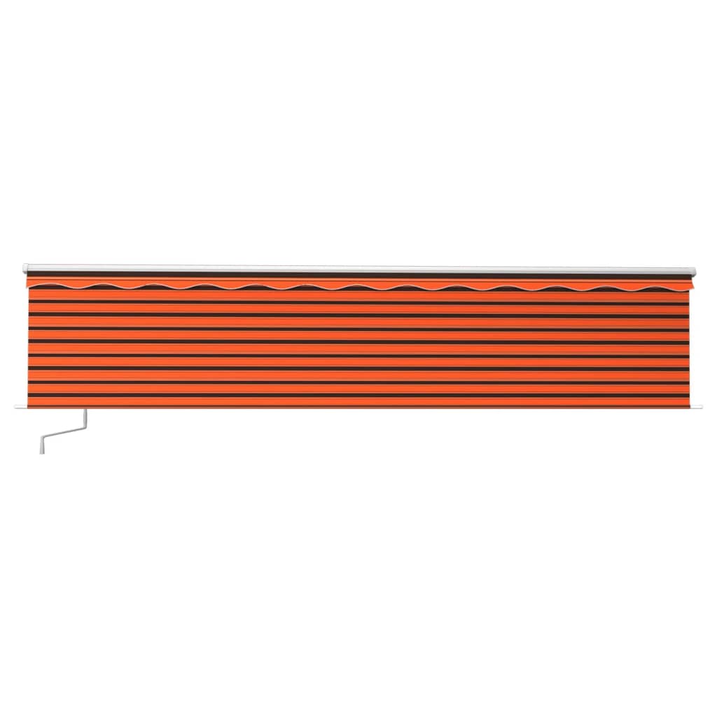 Tenda Sole Retrattile Manuale Parasole LED 6x3m Arancio Marrone