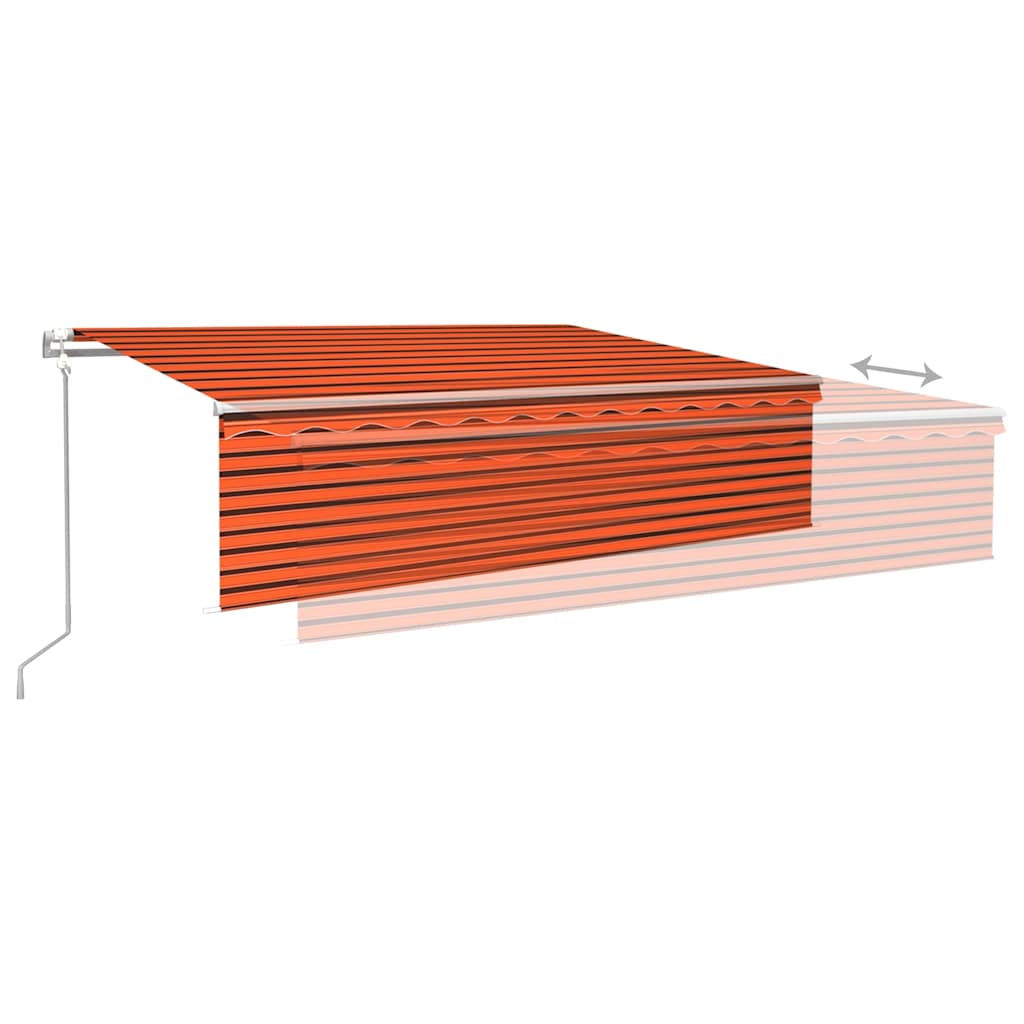 Tenda Retrattile Automatica con Parasole 6x3 m Arancio Marrone