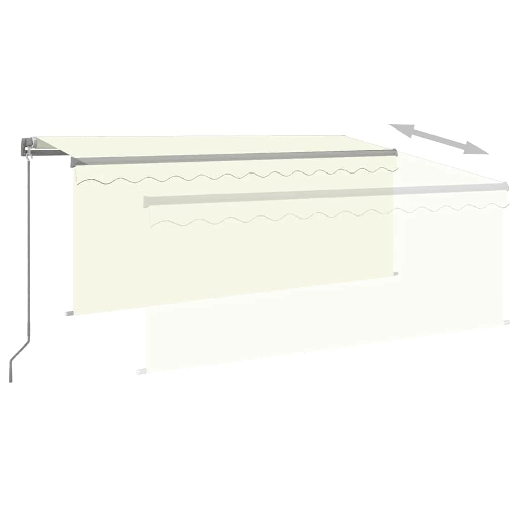 Tenda da Sole Retrattile Manuale con LED 3x2,5 m Crema