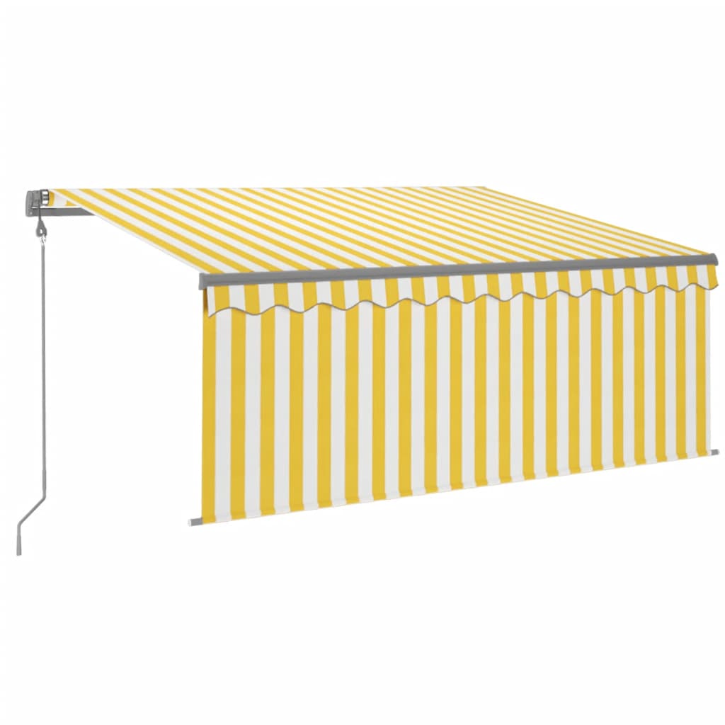 Tenda Sole Retrattile Automatica e Parasole 3x2,5mGialla Bianca