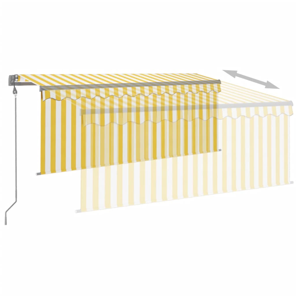 Tenda Sole Retrattile Automatica e Parasole 3x2,5mGialla Bianca