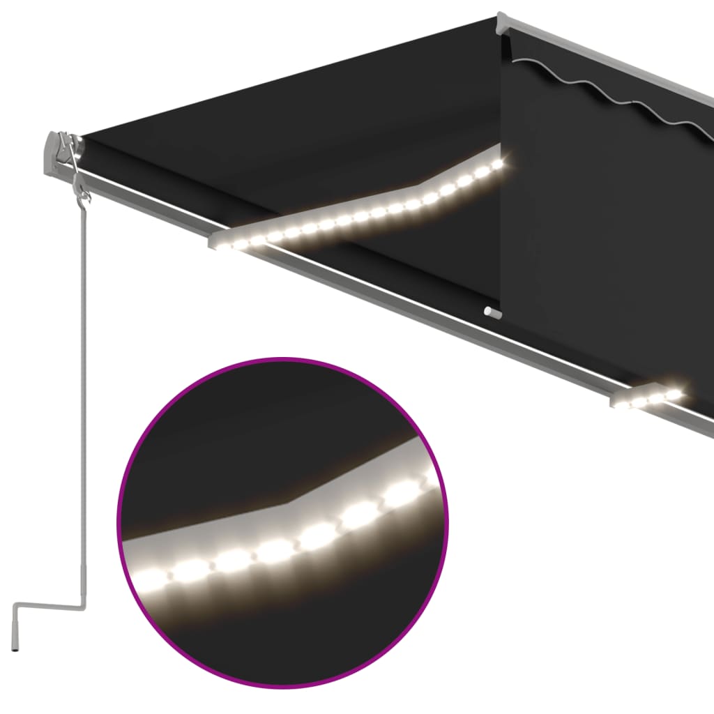 Tenda Automatica Parasole LED Sensore Vento 3x2,5m Antracite
